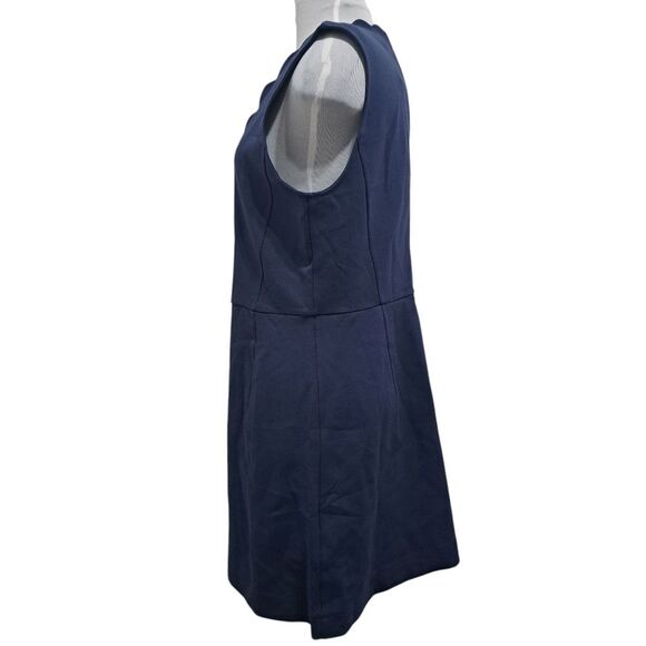 French Connection Lula Scalloped Edge V Neck  Mini Dress Duchess Blue  Sz 12 NWT - Picture 5 of 13